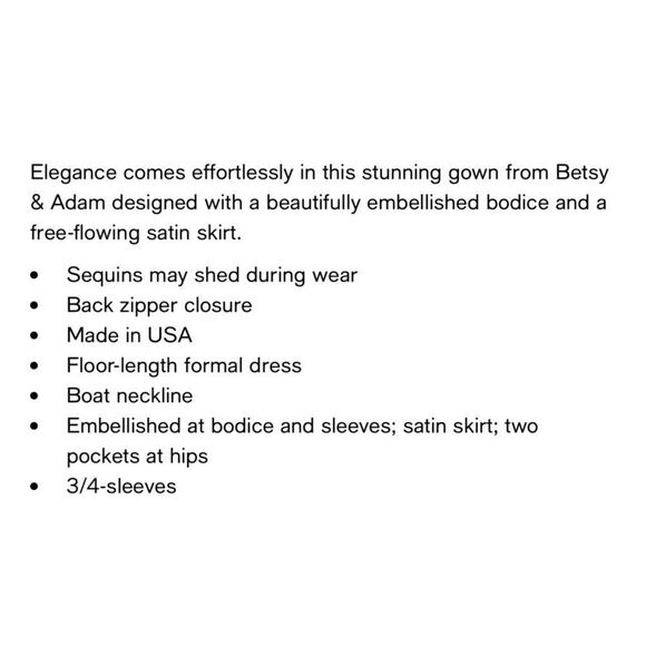 Betsy & Adam Embellished Satin Ball Gown - Picture 7 of 7